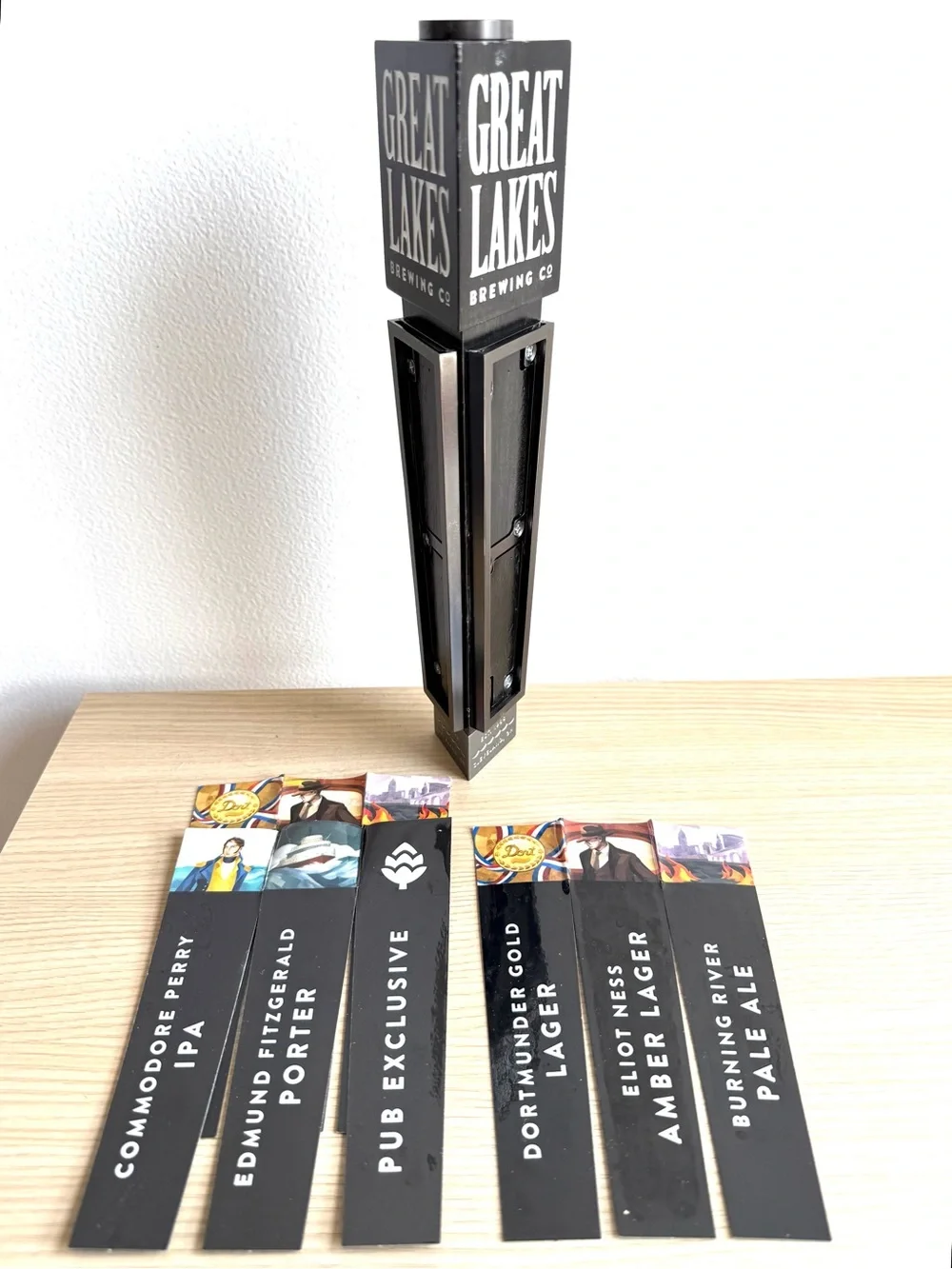 Great Lakes Brewing Co Interchangeable 3-Sided Beer Bar Tap Handle w/ 6 Inserts